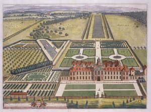 Wrest House in Bedfordshire, graviert von Johannes Kip von Leonard Knyff