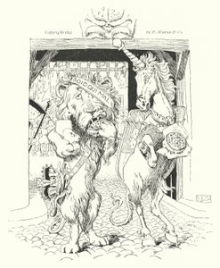 Der Löwe und das Einhorn kämpften um die Krone (Gravur) von Leonard Leslie Brooke