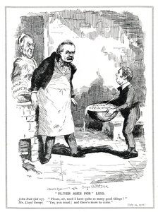 John Bull beschwert sich bei Lloyd George, dass es zu viele Reformen in seiner Sozialgesetzgebung und Landpolitik gibt, 1912