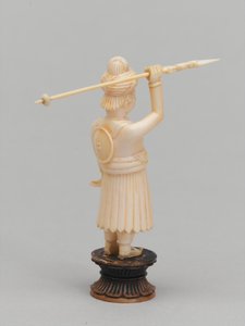 Schwarzer Bauer, Schachfigur, Indien, um 1820