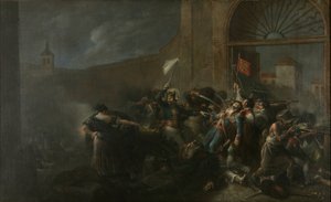 Der Tod von Daoíz auf dem Artillerieplatz Monteleón von Leonardo Alenza