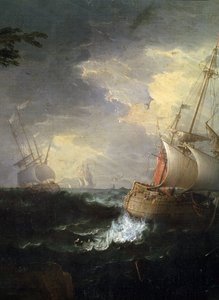 Sturm auf See (Detail) von Leonardo Coccorante