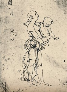 Eine Frau, die ein Kind trägt von Leonardo da Vinci