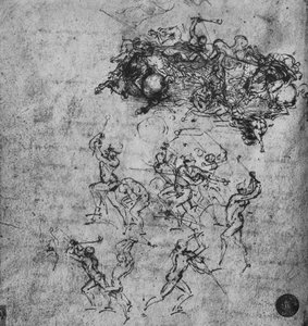 Schlacht von Reitern und Fußsoldaten, ca. 1480, 1945 von Leonardo da Vinci