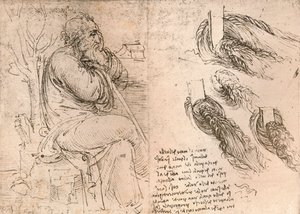 Zeichnung zur Darstellung von herabfallendem lockigem Haar, ca. 1472-ca. 1519 1883 von Leonardo da Vinci