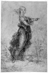 Schwebende weibliche Figur, spätes 15. oder frühes 16. Jahrhundert, 1954 von Leonardo da Vinci