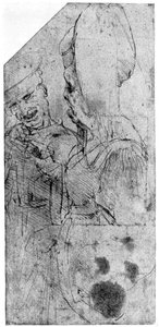 Groteskes Paar, spätes 15. oder frühes 16. Jahrhundert von Leonardo da Vinci