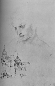 Kopf eines Apostels und Architekturstudie, ca. 1480