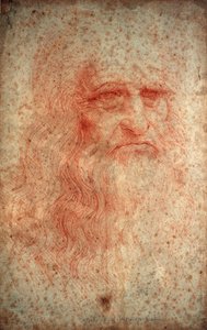 Selbstporträt von Leonardo da Vinci, italienischer Maler, Bildhauer, Ingenieur und Architekt, um 1513