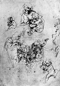 Studien für eine Madonna Del Gatto, 15. Jahrhundert, 1930 von Leonardo da Vinci