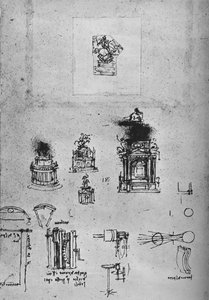 Studien für ein Reitermonument und Studien von Maschinen, um 1480 1945