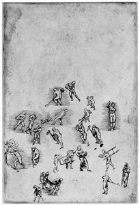 Studien in Bewegung, spätes 15. oder frühes 16. Jahrhundert 1954 von Leonardo da Vinci
