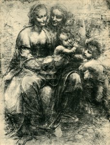 Die Jungfrau und das Kind mit der heiligen Anna und dem heiligen Johannes dem Täufer, 1499-1500, 1943 von Leonardo da Vinci