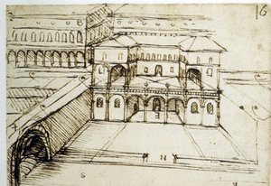 Stadtplanung: architektonischer Plan (16) von Leonardo da Vinci (Leonardo da Vinci)