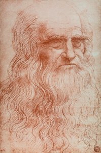 Porträt von Leonardo da Vinci, Kopie des Selbstporträts von Leonardo da Vinci, Sanguigna, Accademia Gallery, Venedig