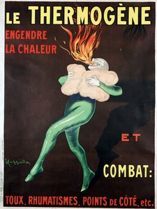 Der Thermogen erzeugt Wärme und bekämpft Husten, Rheuma, Seitenstechen usw.: Plakat von Leonetto Cappiello (1875-1942)