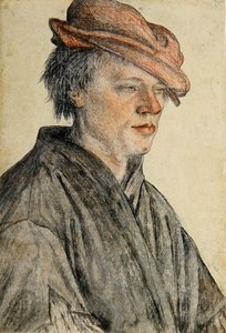 Porträt eines jungen Mannes mit Mütze, nach rechts gewandt, ca. 1500-42 von Leonhard Beck