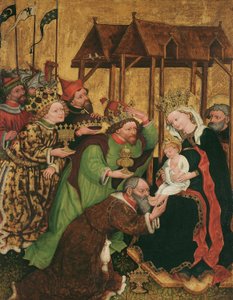 Anbetung der Heiligen Drei Könige (Innenseite); Erwählung Josephs und Vermählung Mariens (Außenseite)