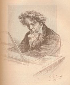 Porträt von Beethoven, 1920 von Leonid Osipovic Pasternak