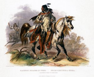 Ein Blackfoot-Indianer zu Pferd, 1843