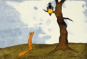 Der Rabe und der Fuchs von Leopold Chauveau