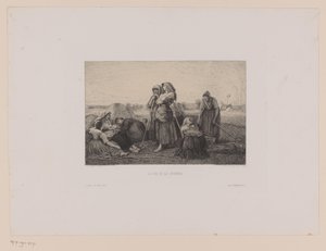 Bäuerinnen auf dem Feld am Ende des Arbeitstages