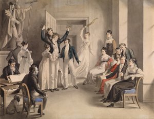 Franz Schubert 1797-1828. Partyspiel der Schubertianer in Atzenbrugg, 1821