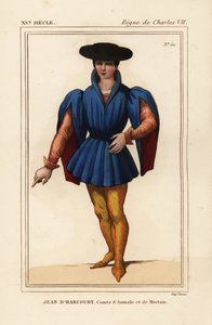 Jean VIII von Harcourt, französischer Ritter, Graf von Aumale und Mortain von Leopold Massard