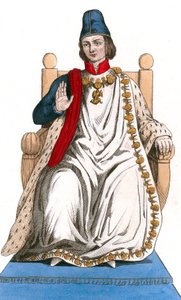 Französischer König Ludwig XI. trägt den Anzug des Ordens vom Heiligen Michael