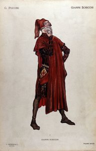 Kostüm für die Figur des Gianni Schicchi aus der Oper „Il trittico“ (Das Triptychon) von Giacomo Puccini (1858-1924) - 1919 von Leopoldo Metlicovitz