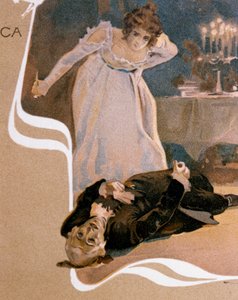 Postkarte illustriert von Leopoldo Metlicovitz, Szenen aus Tosca, Oper von Giacomo Puccini von Leopoldo Metlicovitz