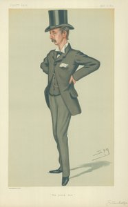 Der ehrenwerte Edward Stanhope MP, Der junge Mann, 12. April 1879, Vanity Fair Karikatur von Leslie Matthew Ward
