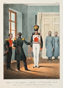 Hauptoffiziere und Soldaten des Izmaylovsky Leibgarderegiments