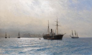 Russisches Schiff am Eingang zur Bosporusstraße nach dem Russisch-Türkischen Krieg von 1877-1878