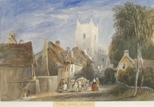 Cheadle Kirche: Aquarellmalerei, undatiert [um 1830-1840] von Lewis John Wood