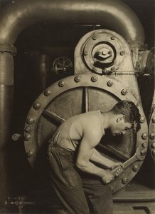 [Dampfmonteur oder Mechaniker und Dampfpumpe] von Lewis W. Hine