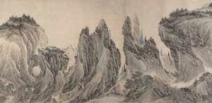 Landschaft nach Dong Yuan, Juran, Ma Yuan und Xia Gui, datiert yiwei, 1655 von Li Zai