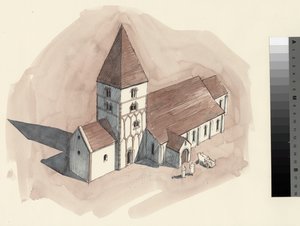 Rekonstruktionszeichnung der St. Peter