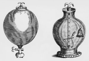 Luftpumpe, Experiment von Robert Boyle (1627-1691), Gravur