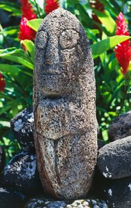 Anthropomorphe Tiki-Skulptur, Papeete, Tahiti