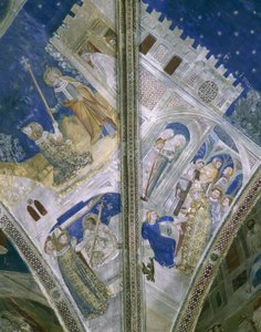 Detail aus dem Gewölbe in der St. Martial-Kapelle, Papstpalast in Avignon, mit Fresken