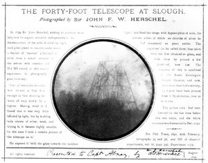 Frühe Fotografie von William Herschels Teleskop in Slough