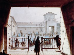 Fort Laramie, von Alfred Jacob Miller (1810-1874), Aquarell, USA von Unbekannt Unbekannt