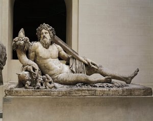 Marmorstatue, die den Tiber darstellt, Tempel von Isis und Serapis, aus Rom