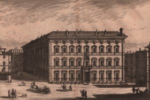 Palazzo Madama, Rom, Latium, Italien, Kupferstich, ca. 165x135 cm