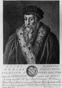 Porträt von Luigi Alamanni, graviert von Francesco Allegrini nach einer Zeichnung von Giuseppe Zocchi
