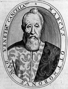 Porträt von Marco Ottoboni (1554-1649), Großkanzler von Venedig, Gravur von Unbekannt Unbekannt