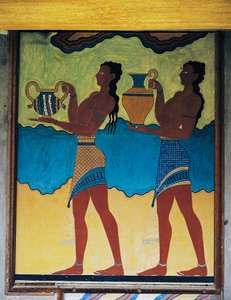 Diener tragen Vasen, Fresko im Palast von Knossos, Kreta, minoische Zivilisation