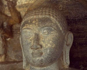 Sri Lanka, Polonnaruwa, Detail der Buddha-Statue von Gal Vihara (UNESCO-Welterbeliste) von Unbekannt Unbekannt