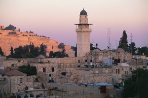 Ansicht eines Minaretts im muslimischen Viertel, Jerusalem